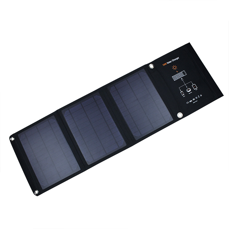 16watt foldable solar bag charger with dual USB voltage controller EM-016