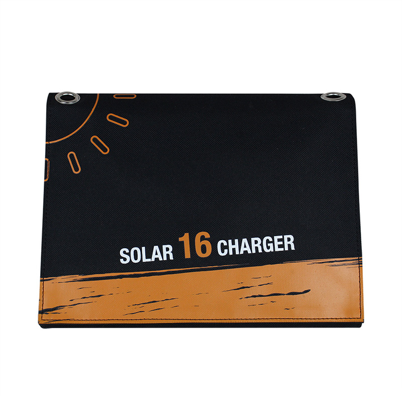 16watt foldable solar bag charger with dual USB voltage controller EM-016