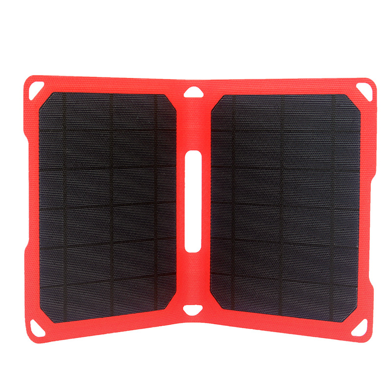 10watt foldable ETFE solar portable charger with 5V dual USB voltage controller EM-010E