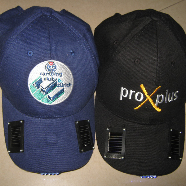 Mix color solar LED hat, cooling solar LED cap , can do your logo as free charge