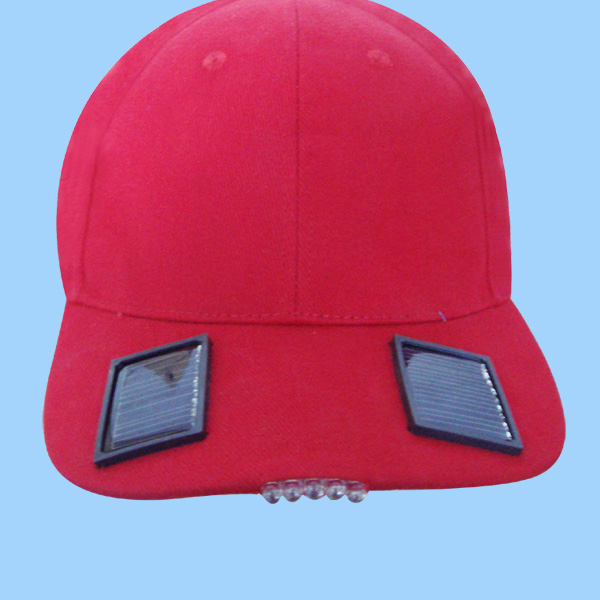 Mix color solar LED hat, cooling solar LED cap , can do your logo as free charge