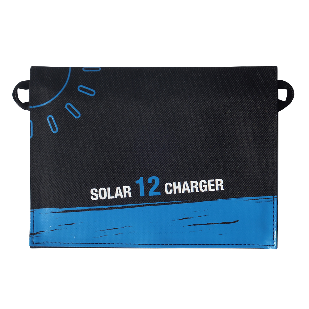 12watt solar charger bag with digital display dual usb port EM-012