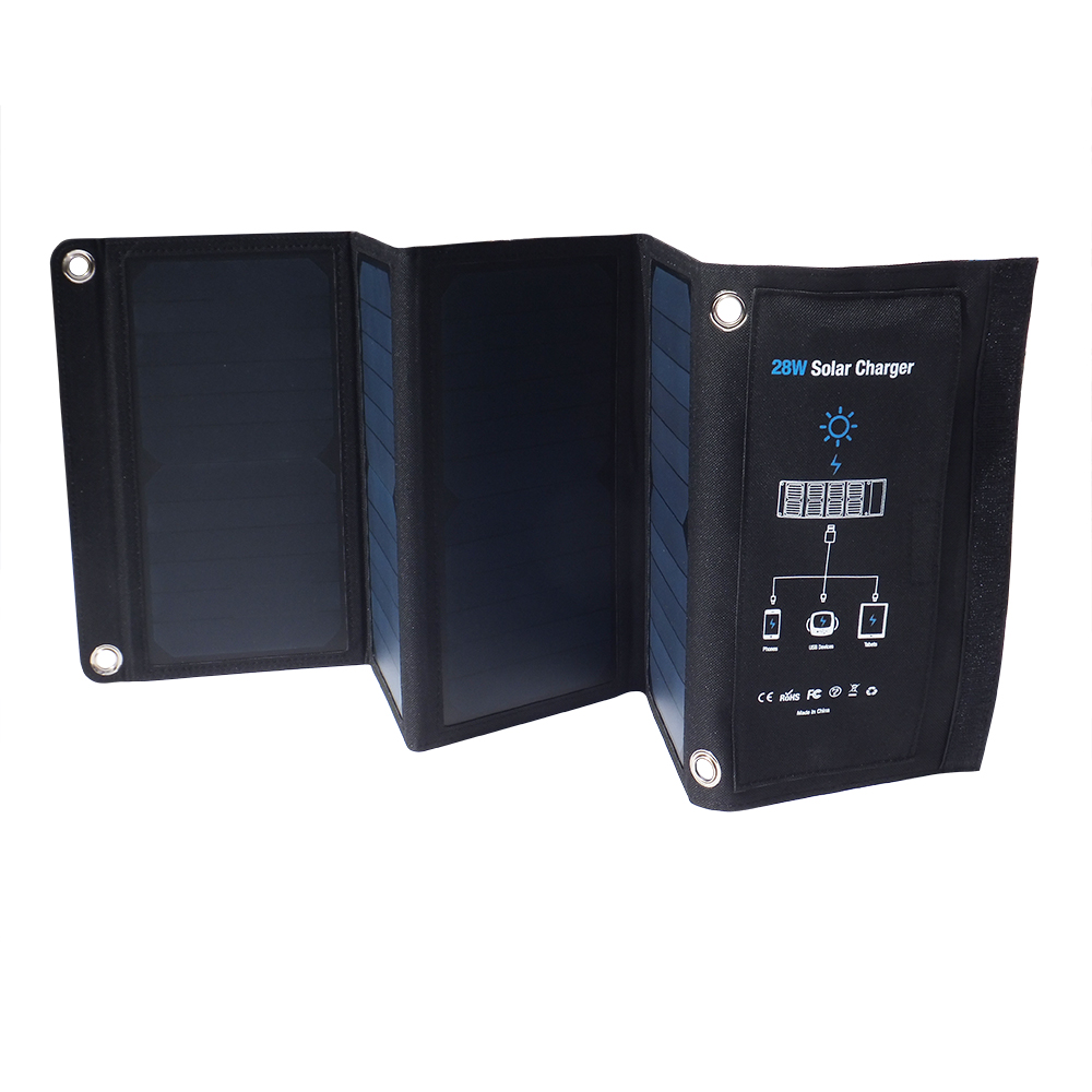 3USB poart 28watt solar foldable charger bag EM-028D
