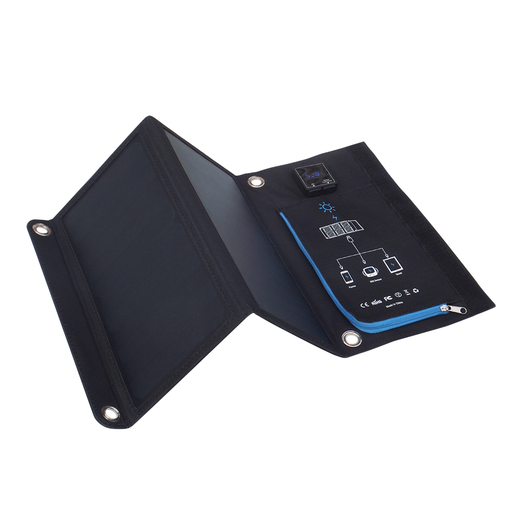 15watt sunpower solar charger with digital dispaly EM-015D