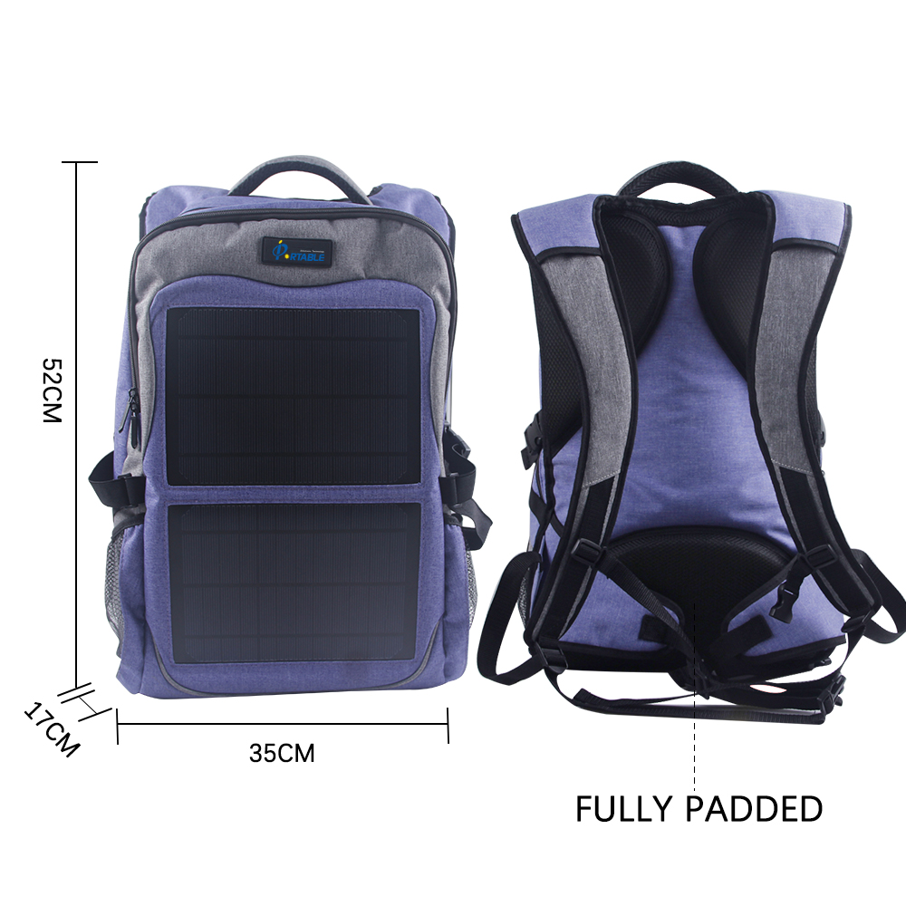 12watt dual output solar backpack include voltage controller