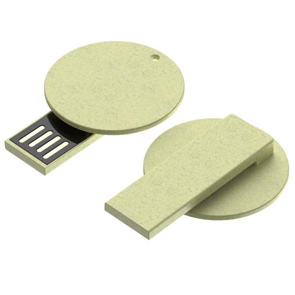 Renewable material round bookmark USB disk