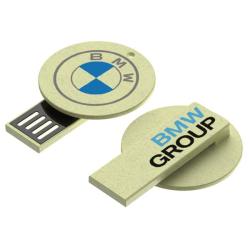 Renewable material round bookmark USB disk